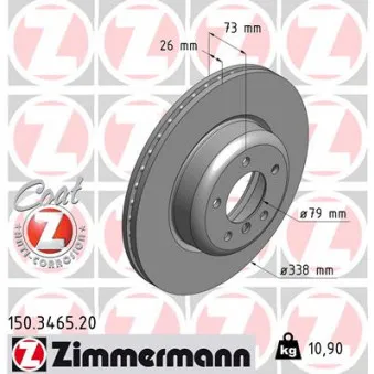 Jeu de 2 disques de frein avant ZIMMERMANN 150.3465.20