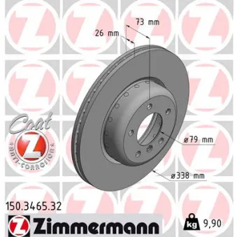 Jeu de 2 disques de frein avant ZIMMERMANN 150.3465.32