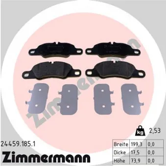 Jeu de 4 plaquettes de frein avant ZIMMERMANN 24459.185.1