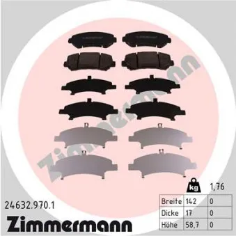 Jeu de 4 plaquettes de frein avant ZIMMERMANN 24632.970.1