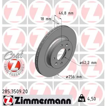 Jeu de 2 disques de frein avant ZIMMERMANN 285.3509.20