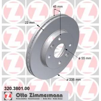 Jeu de 2 disques de frein avant ZIMMERMANN 320.3801.00