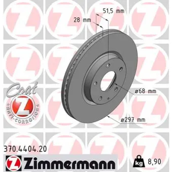 Jeu de 2 disques de frein avant ZIMMERMANN 370.4404.20