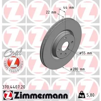 Jeu de 2 disques de frein avant ZIMMERMANN