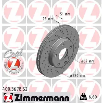 Jeu de 2 disques de frein avant ZIMMERMANN