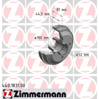 Tambour de frein ZIMMERMANN 440.1831.00