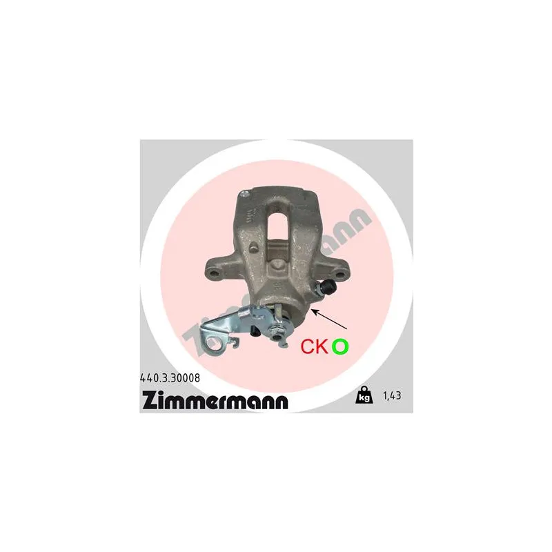 Étrier de frein arrière gauche ZIMMERMANN 440.3.30008