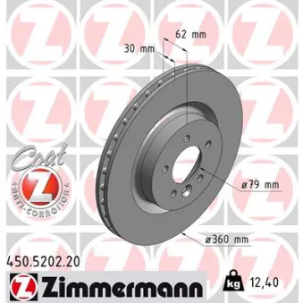 Jeu de 2 disques de frein avant ZIMMERMANN