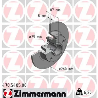 Jeu de 2 disques de frein arrière ZIMMERMANN 470.5405.00