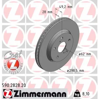 Jeu de 2 disques de frein avant ZIMMERMANN 590.2828.20