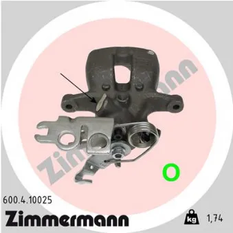 Étrier de frein arrière droit ZIMMERMANN 600.4.10025