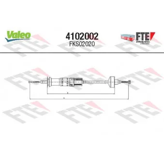 Tirette à câble, commande d'embrayage VALEO 4102002