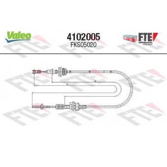 Tirette à câble, commande d'embrayage VALEO 4102005