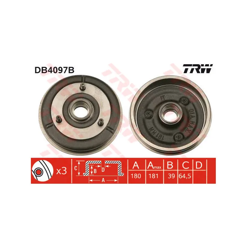 Tambour de frein TRW DB4097B