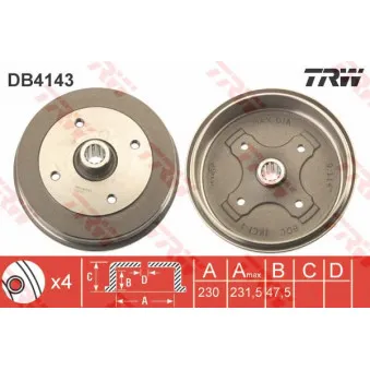 Tambour de frein TRW DB4143