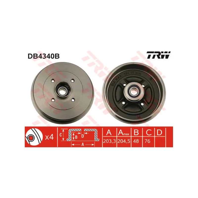 Tambour de frein TRW DB4340B