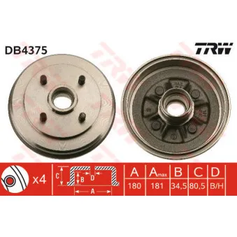 Tambour de frein TRW DB4375