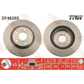 Jeu de 2 disques de frein avant TRW