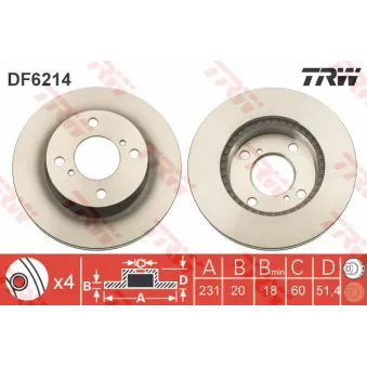 Jeu de 2 disques de frein avant TRW