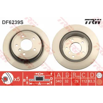 Jeu de 2 disques de frein avant TRW