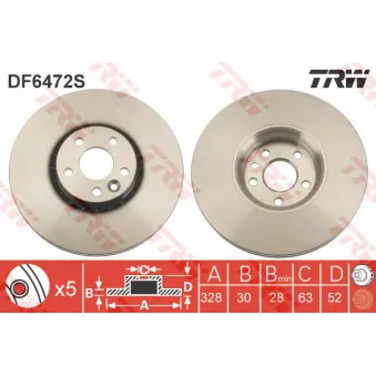 Jeu de 2 disques de frein avant TRW