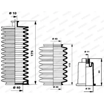 Jeu de joints-soufflets, direction MOOG K150009