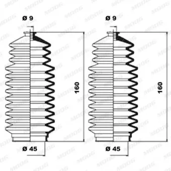 Jeu de joints-soufflets, direction MOOG K150058