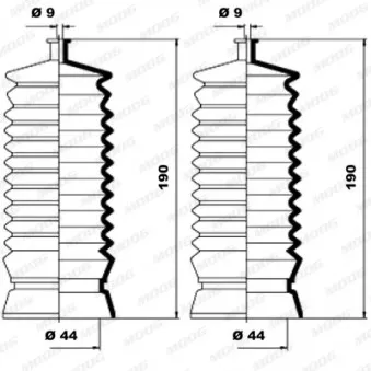 Jeu de joints-soufflets, direction MOOG K150062