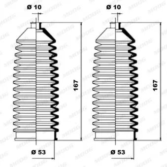 Jeu de joints-soufflets, direction MOOG K150067