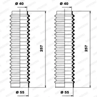 Jeu de joints-soufflets, direction MOOG K150077