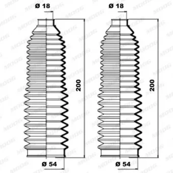 Jeu de joints-soufflets, direction MOOG K150082