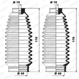 Jeu de joints-soufflets, direction MOOG K150084