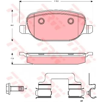 Jeu de 4 plaquettes de frein arrière TRW GDB1650