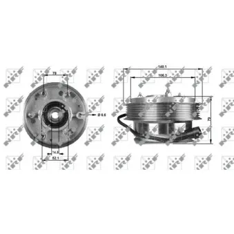 Embrayage, ventilateur de radiateur NRF 49704