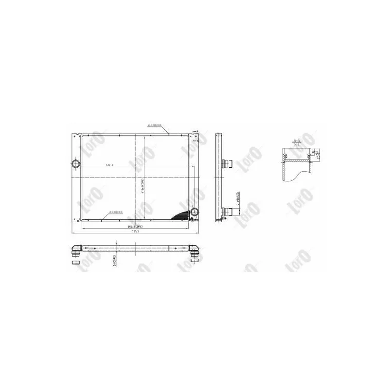 Radiateur, refroidissement du moteur ABAKUS 004-017-0042-B