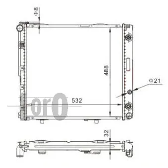 Radiateur, refroidissement du moteur ABAKUS 054-017-0044