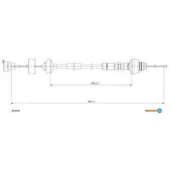 Tirette à câble, commande d'embrayage ADRIAUTO 07.0179