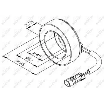 Bobine, compresseur-embrayage magnétique NRF 38470