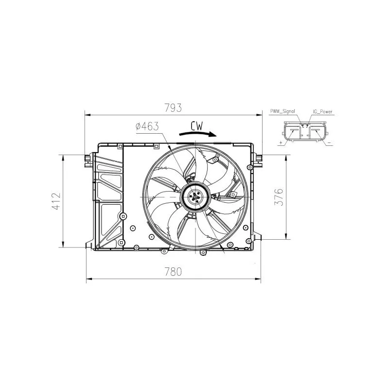 Ventilateur, refroidissement du moteur NRF 47932