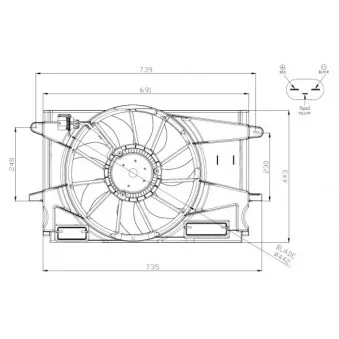 Ventilateur, refroidissement du moteur NRF 47947