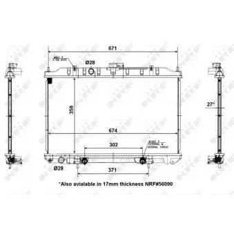 Radiateur, refroidissement du moteur NRF 56091