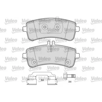 Jeu de 4 plaquettes de frein arrière VALEO 601666