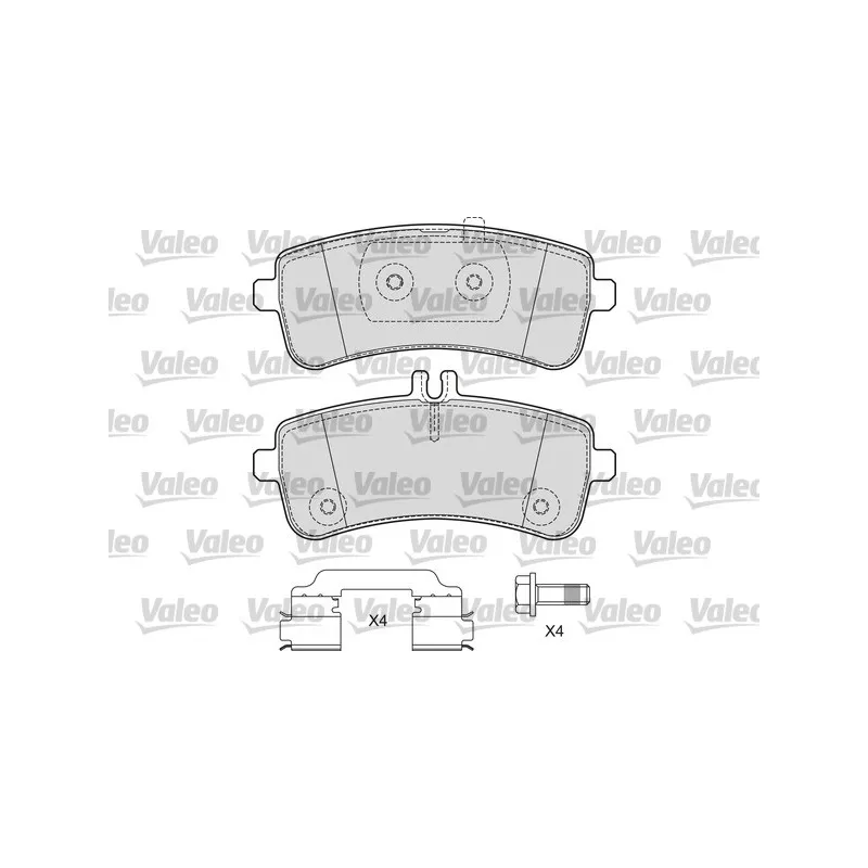 Jeu de 4 plaquettes de frein arrière VALEO 601666
