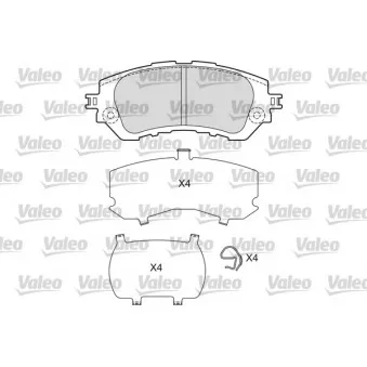 Jeu de 4 plaquettes de frein avant VALEO 601668