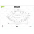 Jeu de 2 disques de frein avant VALEO 886265 - Visuel 1