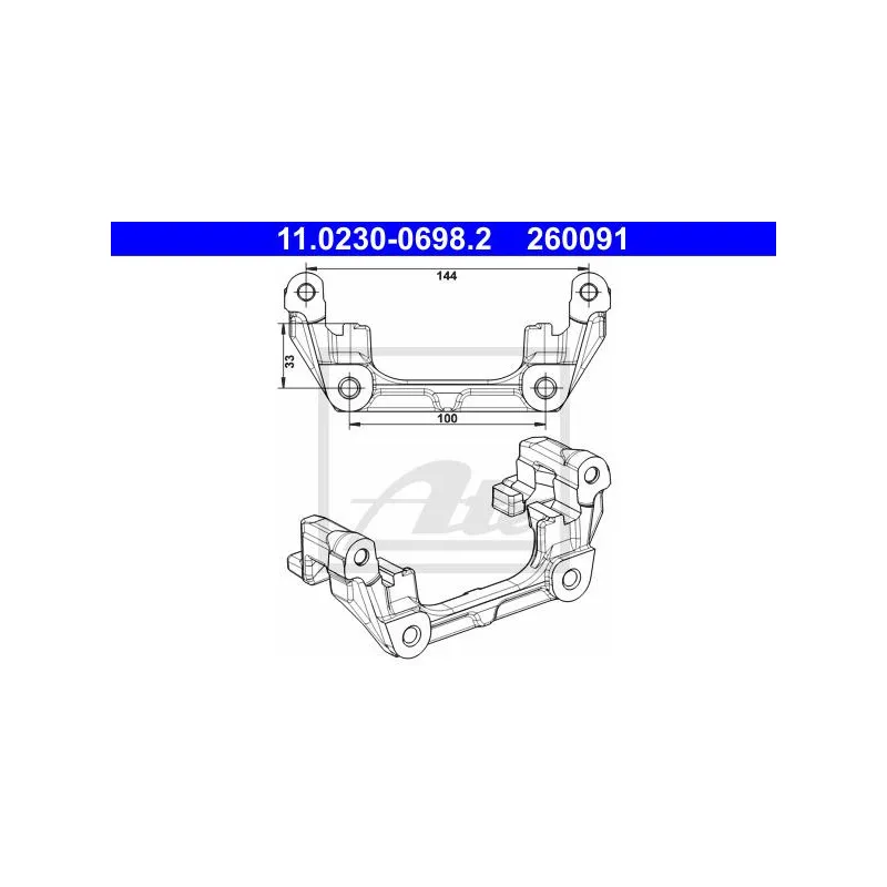 Support, étrier de frein ATE 11.0230-0698.2