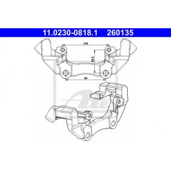 Support, étrier de frein ATE 11.0230-0818.1