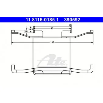 Ressort, étrier de frein ATE 11.8116-0185.1