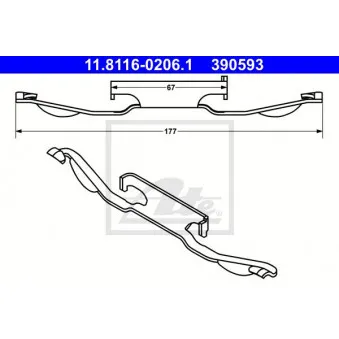 Ressort, étrier de frein ATE 11.8116-0206.1