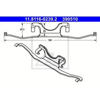 Ressort, étrier de frein ATE 11.8116-0239.2